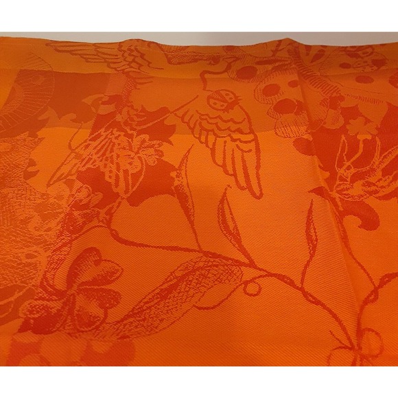 Garnier Thiebaut France Damask Jacquard Napkin replacements Orange x 3 - Picture 6 of 10